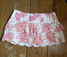 Lilly Pulitzer Tiered Scalloped Edge Conched Out Mini Skirt Size 12