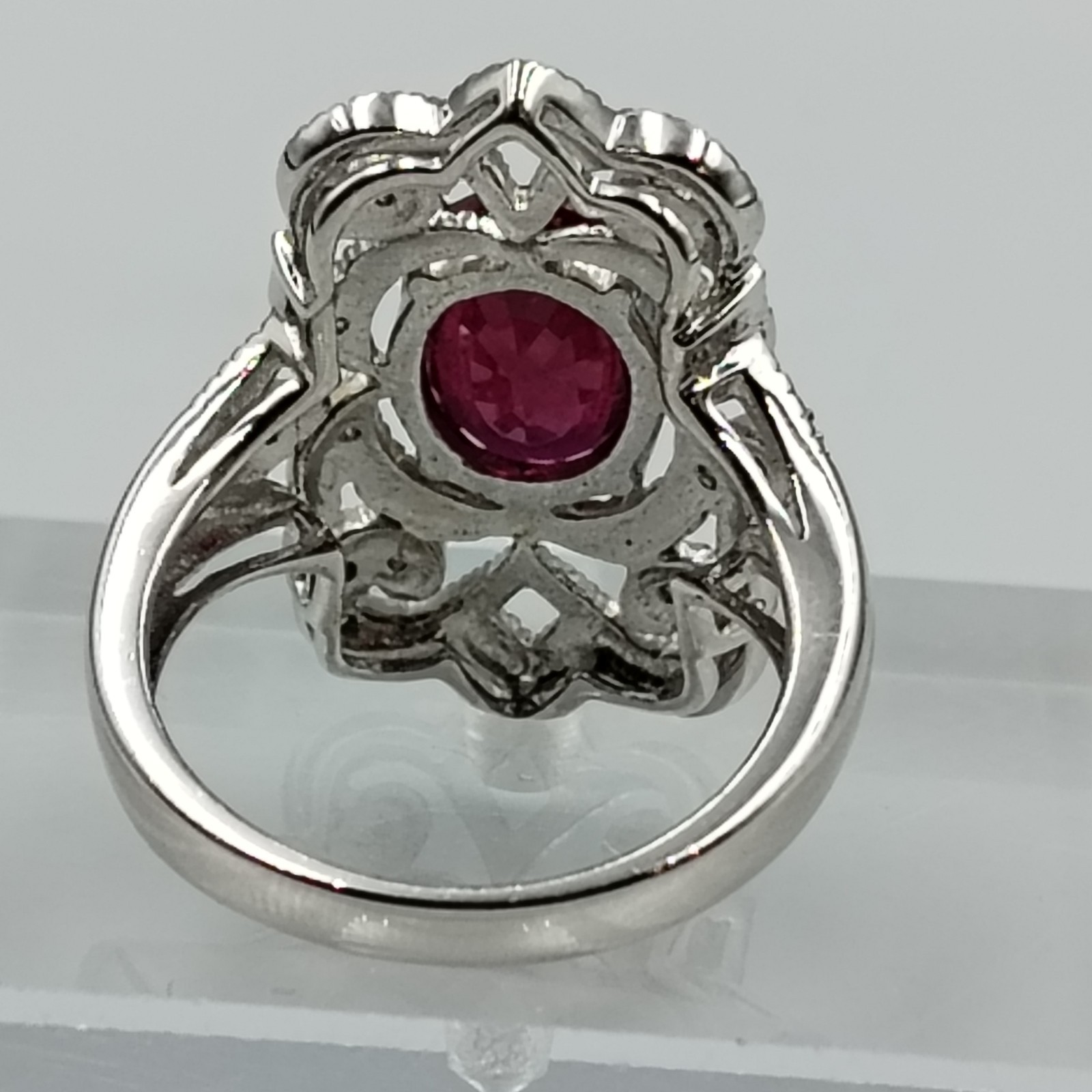 Designer Sterling Silver 925 Ruby & Diamond Ornat… - image 10