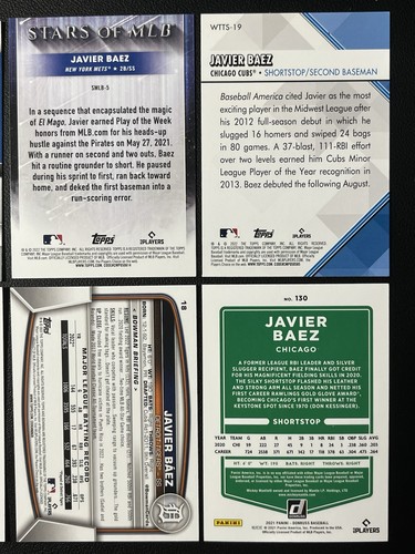 6 Card Baseball Lot Javier Baez Detroit Tigers / Cubs / Insert, Mosaic & More - Picture 6 of 6
