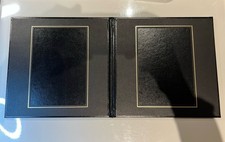TopFlight Double Photo Folder Black Leather Like - 2 5x7Picture - Open Box