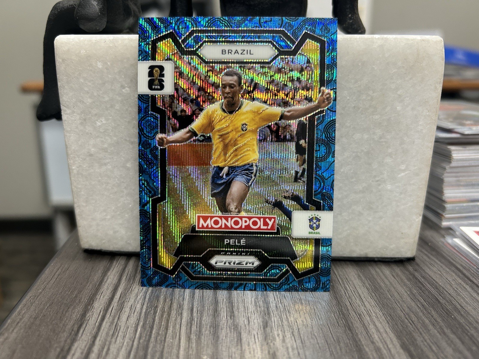 2026 Panini Prizm Monopoly FIFA World Cup Pelé Pele Blue Wave Brazil