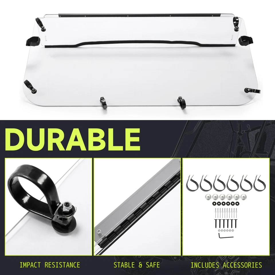 Clear Plastic Flip Up Windshield For 2009-2023 Kawasaki Mule 4000/4010 - Image 3 of 4