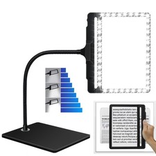 5X Large Magnifying Glass with 42 LED Light and Stand, 9x6 inch, Black
