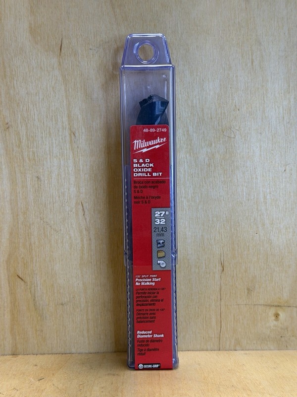 Milwaukee 48-89-2749 27/32 in. S&D Black Oxide Drill Bit