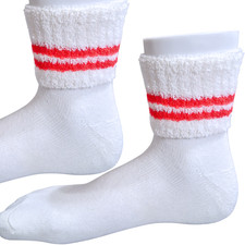 1 Pair Rare of Women's Vintage Terry Cuff Socks White, Medium, 9-11 1990s
