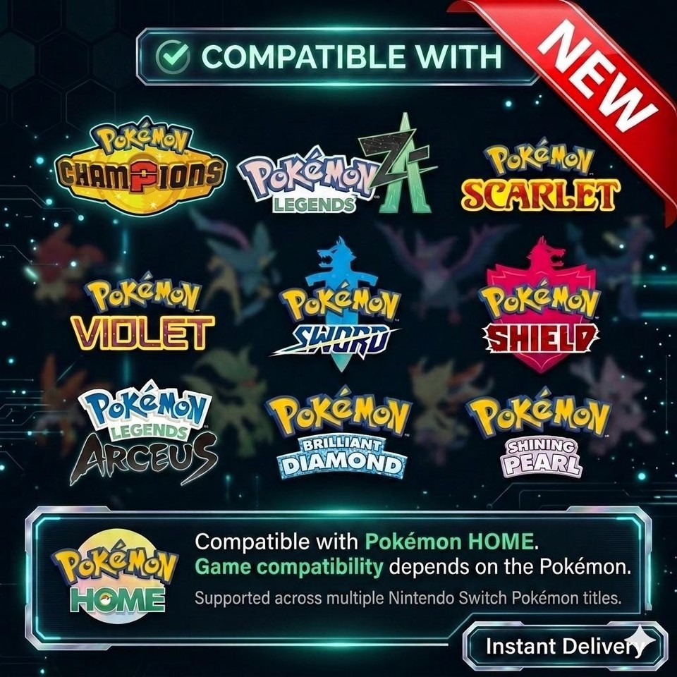Pokemon Home ASH PIKACHU EVENT Sinnoh Cap 6IV Pokemon Scarlet Violet ...