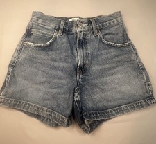 AGOLDE MAGDA Women's Blue Denim Shorts High Rise Sz 24 3in Organic Cotton