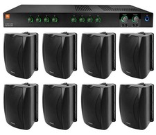JBL CSMA280 Commercial/Restaurant 70v Amplifier 8 Black 6.5" Wall Speakers
