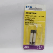 (2-Pk) Bussmann Division Fast Acting Ceramic Fuse Carded 15A 250V BP/ABC-15