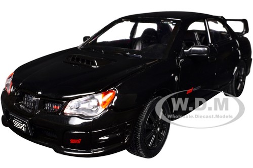 SUBARU IMPREZA WRX STI BLACK 1/24 DIECAST MODEL CAR BY MOTORMAX 73330 - Picture 1 of 6