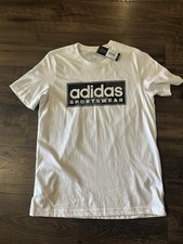 Adidas Sportswear Lightweight Running Gym White Training T Shirt Men Medium
