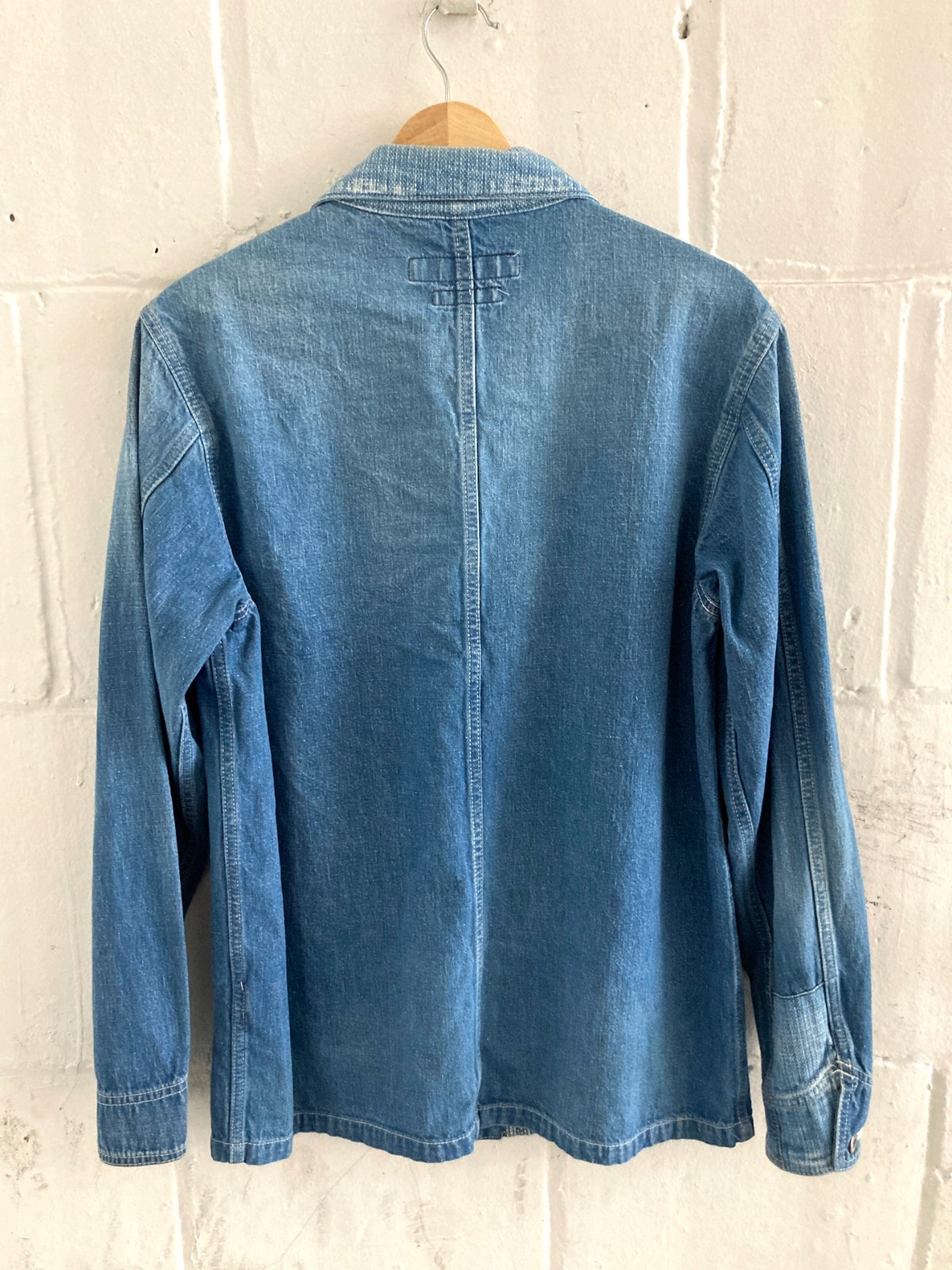 FDMTL Denim Patchwork Jacket Chore Jacket Indigo … - image 3