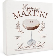 Espresso Martini Cocktail Wood Box Sign 6 6 Inch,