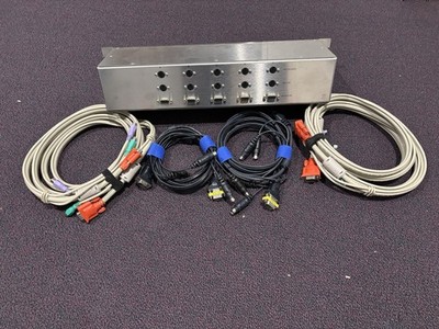 Rackmount VGA/PS2 KVM Switch, 4 Ports. 2U size. Used. Metal (Silver Color)