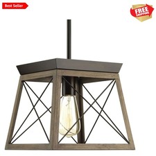 Briarwood Coastal Mini-Pendant Light in Antique Bronze - Rustic Charm 1-Light