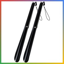 Long Shoe Horn 16.5 Inch Extendable Handle Black Pack 2 For Adults Seniors Mobil