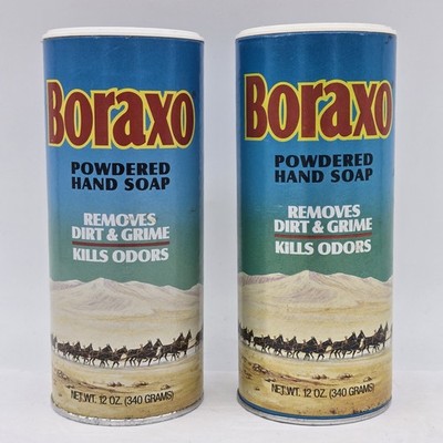 2 Vtg 1994 Boraxo Powdered Hand Soap 12oz Removes Dirt & Grime Kills Odor *READ*