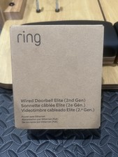 Ring Wired Doorbell Elite Latest Model Retinal 4K Deep SIlver Ethernet Power