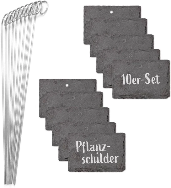 Schiefer - Pflanzschilder - 10Er Set WitterungsbestäNdig, Wiederverwendbar Ind-image