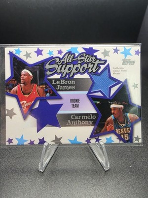 2004-05 Topps LeBron James / Carmelo Anthony All-Star Game Worn Relics #/250