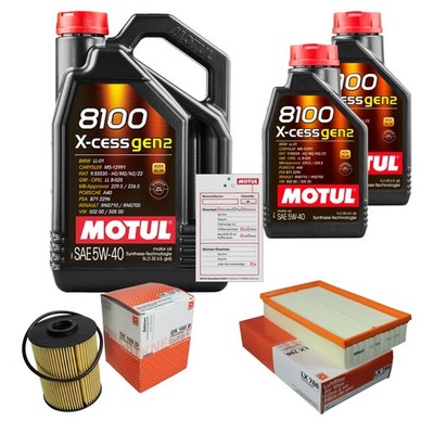 MAHLE Inspektionspaket 7L MOTUL 8100 X-CESS 5W-40 für VW Multivan V 3.2 V6