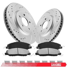 For Ford Mustang Base 2011 - 2014 Front Brakes Rotors Ceramic Pads 12.44 In
