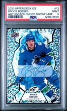2021 Upper Deck Ice Brock Boeser Auto White Snowflake PSA 9 Pop 1