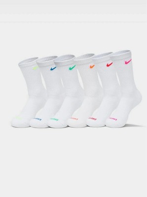 (SX6897 968) Nike Everyday Plus 6 Pack Cushioned Crew Socks sz L 8-12 A19