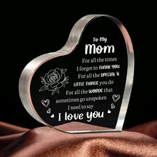 Son Daughter for Momgifts， Mom Birthday Gifts Mothers Day Gifts - Acrylic Heart-