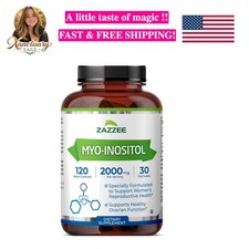 Myo-Inositol Capsules, 2000 mg per Serving, 120 Capsules, Ideal Dosage for 4...