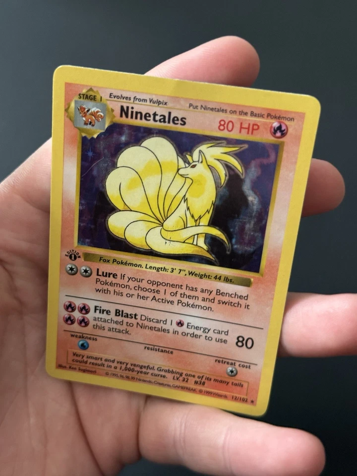 1st Edition Shadowless Ninetales Holo - 12/102 - Base Set Vintage Pokémon Card - Image 4 of 4