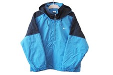 Vintage NIKE Anorak Jacket Size S Big Logo 90s blue retro sport style