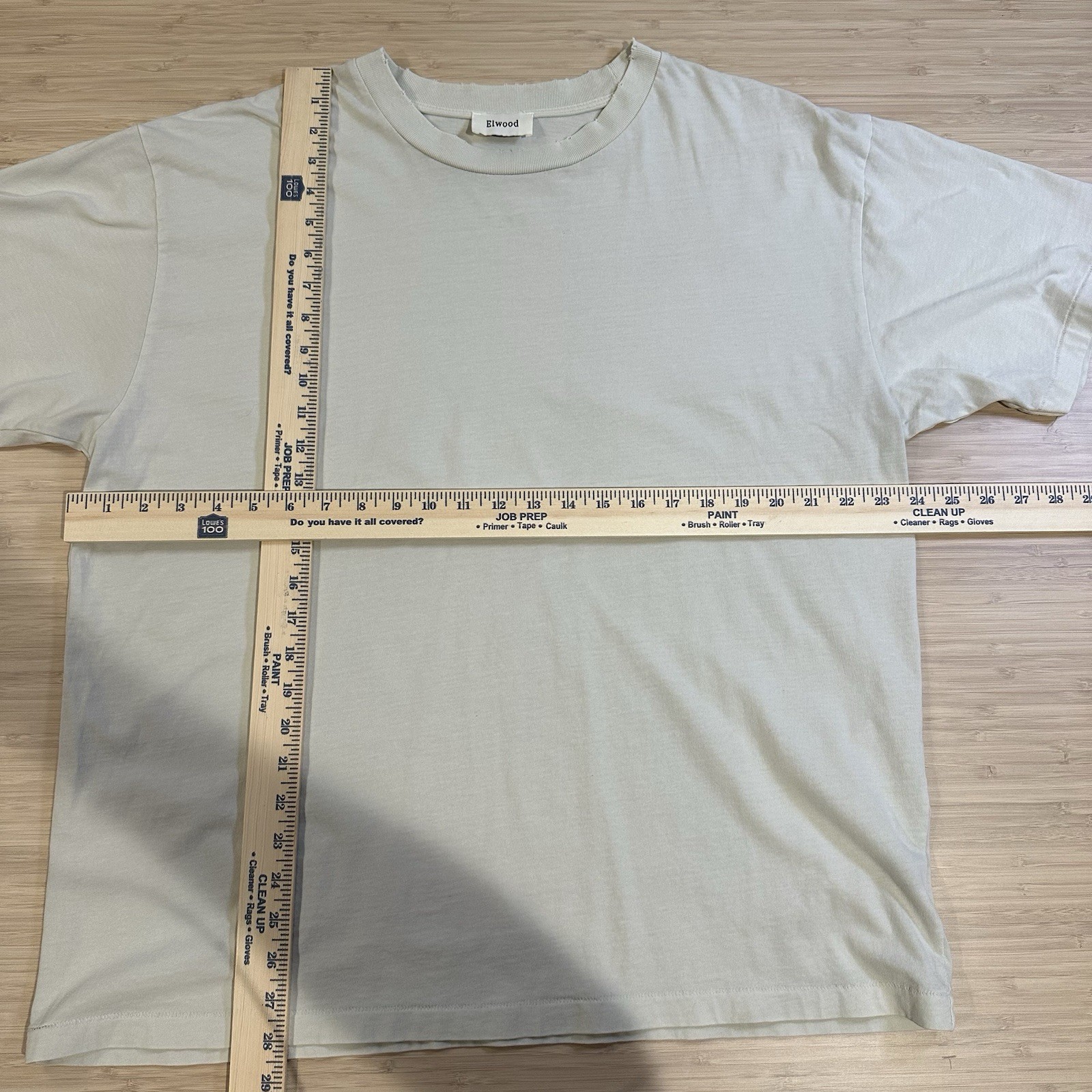 Men's Elwood Oversized Core Organic Cotton Short Sleeve T Shirt Large Eggshell