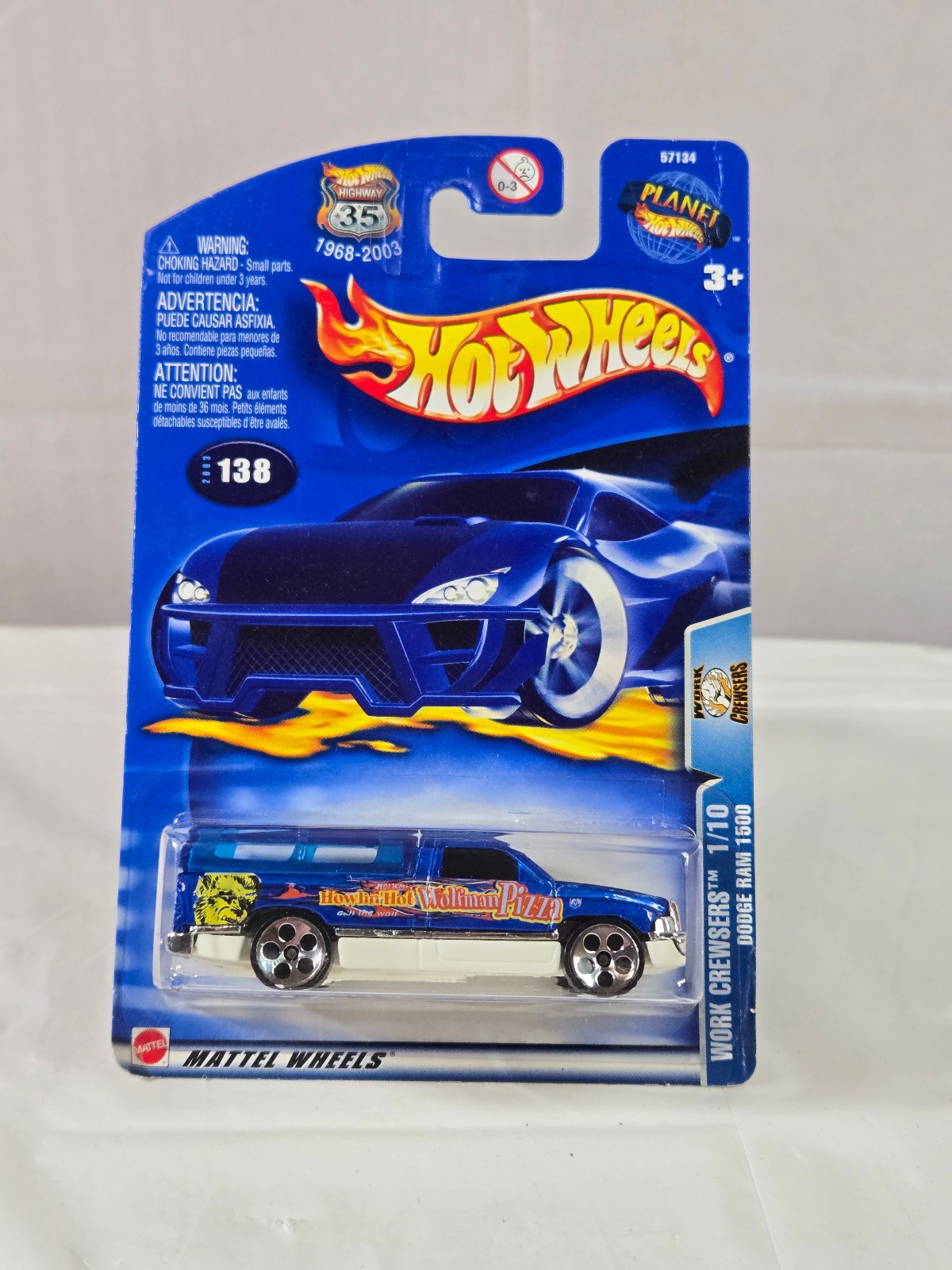 2003 Hot Wheels Dodge RAM 1500 Work Crewsers #138 1/10 35th Anniversary Card