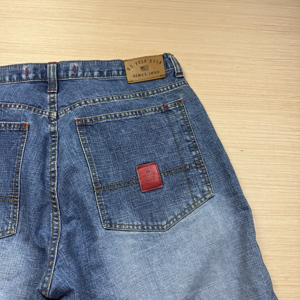 Pantalones Cortos De Colección Y2K EE. UU. Polo Assn Jean 38 Pantalones Cortos Carpintero Patinador Sueltos Centro Comercial Gótico Foto 3 de 4