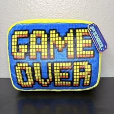 New FAO Schwarz Retro Pixel Arcade Game Over Plush 10in Pillow Gamer