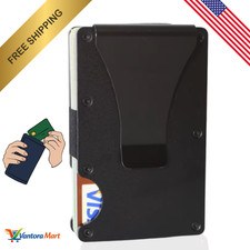 Slim RFID Blocking Metal Wallet for Men - Minimalist Aluminum Card Holder  Clip