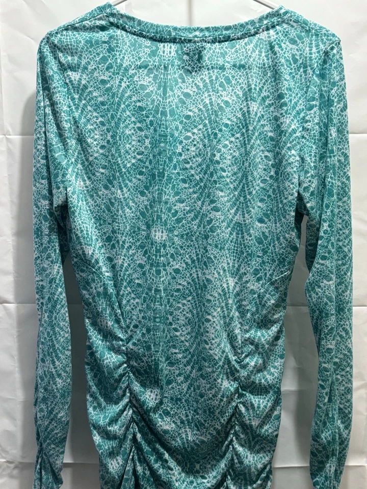 Женский бирюзовый топ Marika Magic со сборками спереди сзади и рукавами Xl - Изображение 4 из 4