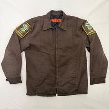 Red Kap Work Jacket Mens Medium Brown Excellent Miami-Dade Police M.D.P.D. Patch
