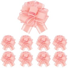 8 PCS 6 Inch Pull Bows Gift Wrapping Ribbon Large Party Wedding Decorations