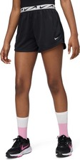 Nike Girls' Dash Dri-FIT Running Shorts - Black/Light Smoke Grey/White - L