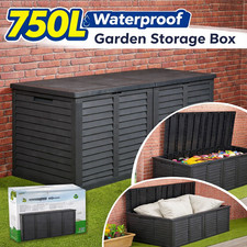 Extra Large 750L Garden Storage Box Waterproof Heavy Duty Outdoor Utility Chest