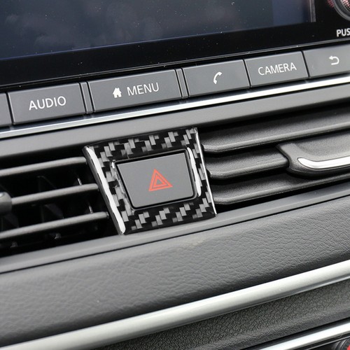 Real Carbon Fiber Warning Light Button Cover Trim For Nissan Altima Teana 19-25 - Foto 6 di 24