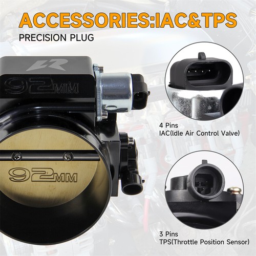 92MM Throttle Body+TPS IAC Throttle Position Sensor For Chevy GM LS1 LS2 LS3 LS7 - Picture 7 of 11