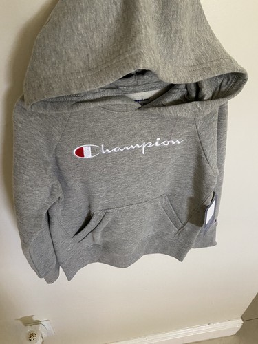 Champion Active Little Girls Logo- Print Hoodie Size 5 Gray - Picture 2 of 3