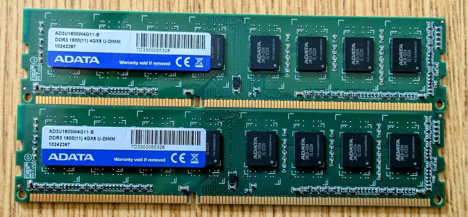 ADATA 4GX8 DDR3 RAM 1600 MHz PC3-12800 DIMM 240 Pin AD3U1600W4G11-B - Image 3 of 4