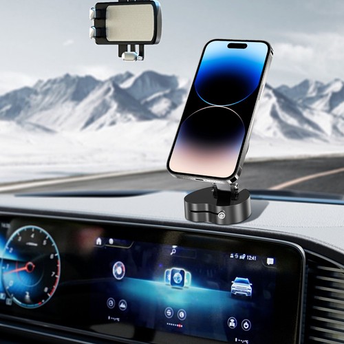 360 Vacuum Strong Magnetic Phone Holder Suction Cup Car Stand Foldable Car Mount - Photo 3 sur 12