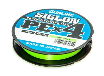 (0,11 /1m) Sunline Siglon PE X4 Light Green 150m - Geflochtene Schnur, Angelschn