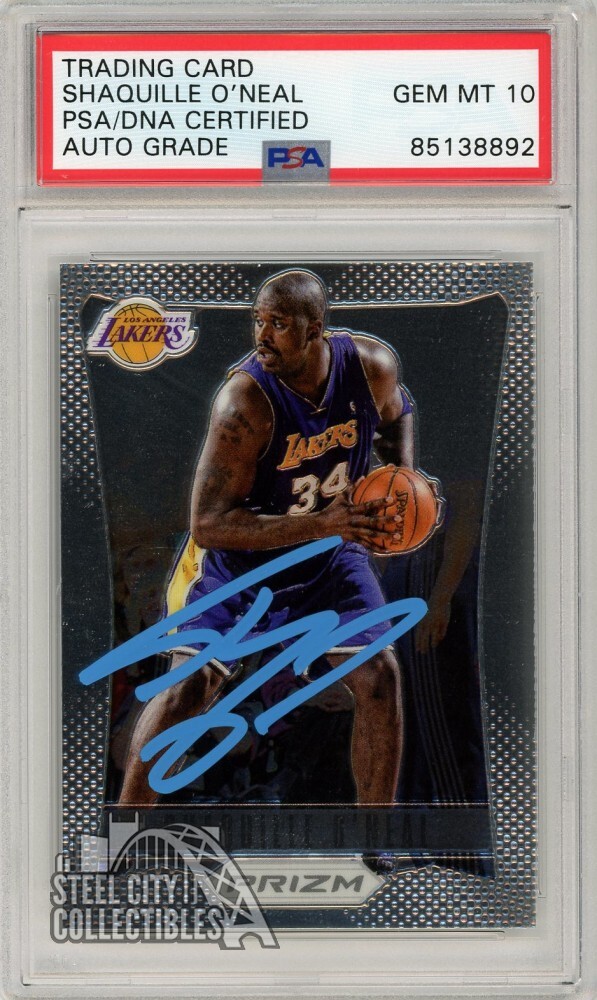 Shaquille O'Neal 2012-13 Panini Prizm Autograph Card #166 PSA/DNA 10 (Blue)