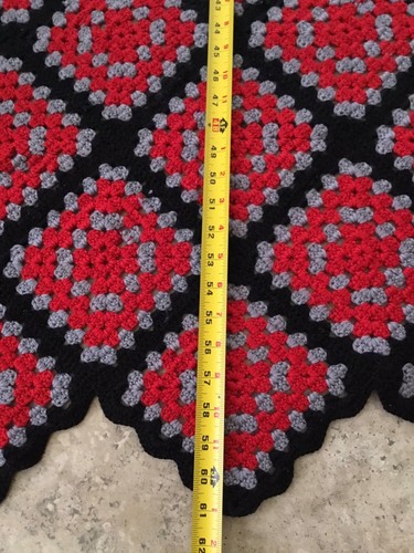 Vintage Granny Squares Afghan Throw Blanket ~ 60" X 60” ~ 1990s ~ OSU Colors - Picture 9 of 11